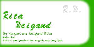 rita weigand business card